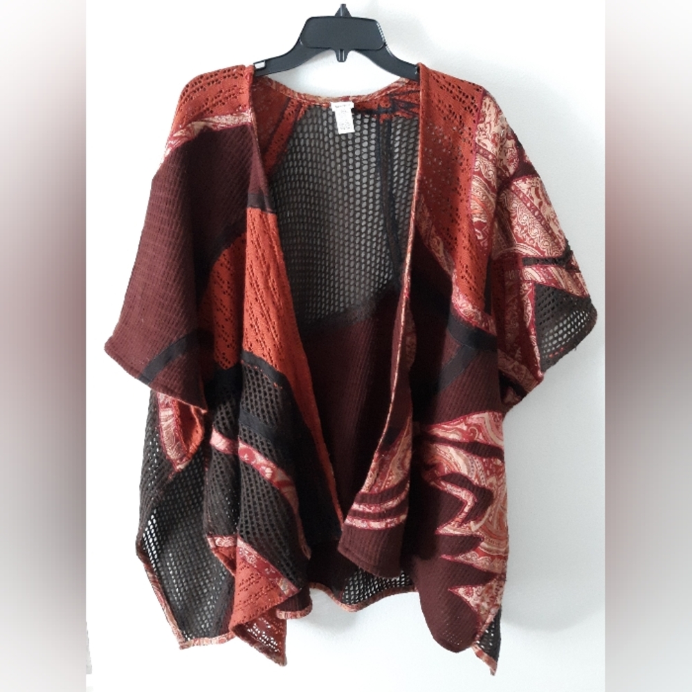 Chico's Patchwork Open-Front Poncho - image 1